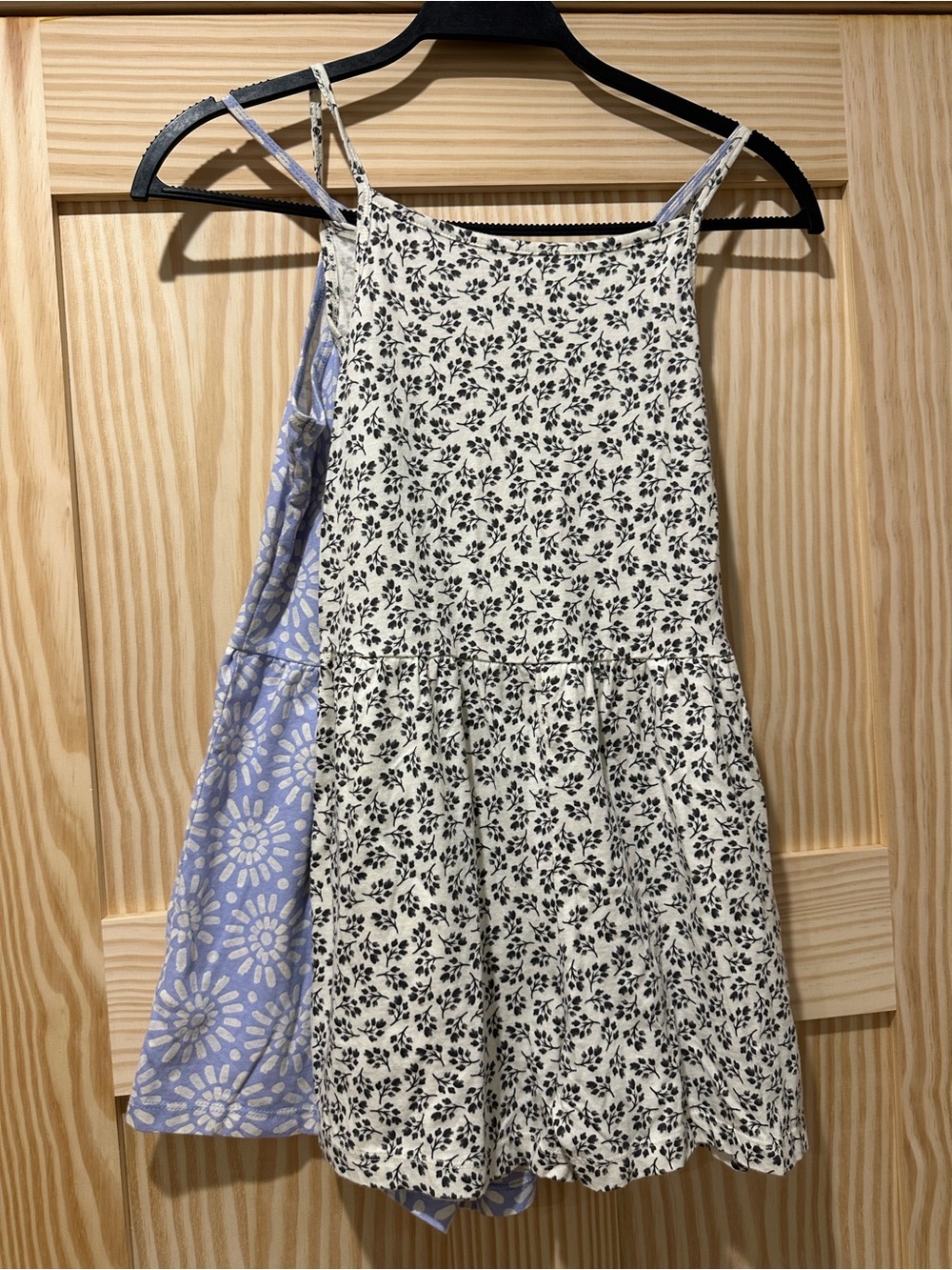 Girls' Floral Print Spaghetti Strap short-rompers 2pk